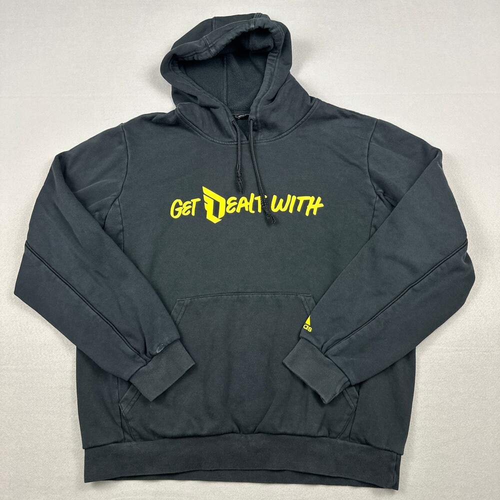 Adidas Hoodie Men L Black Damian Lillard Get Dealt With Basketball Sweatshirt *